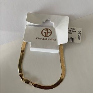 Herringbone Link Chain Bracelet in 18k Gold-Plated Sterling Silver,